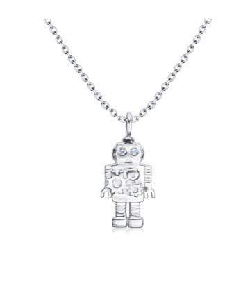 Robot Shape Silver Necklace SPE-4884